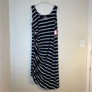 NWT. Vince Camuto  Tropical Heat Boho Stripe Asymmetrical Dress. 2X .
